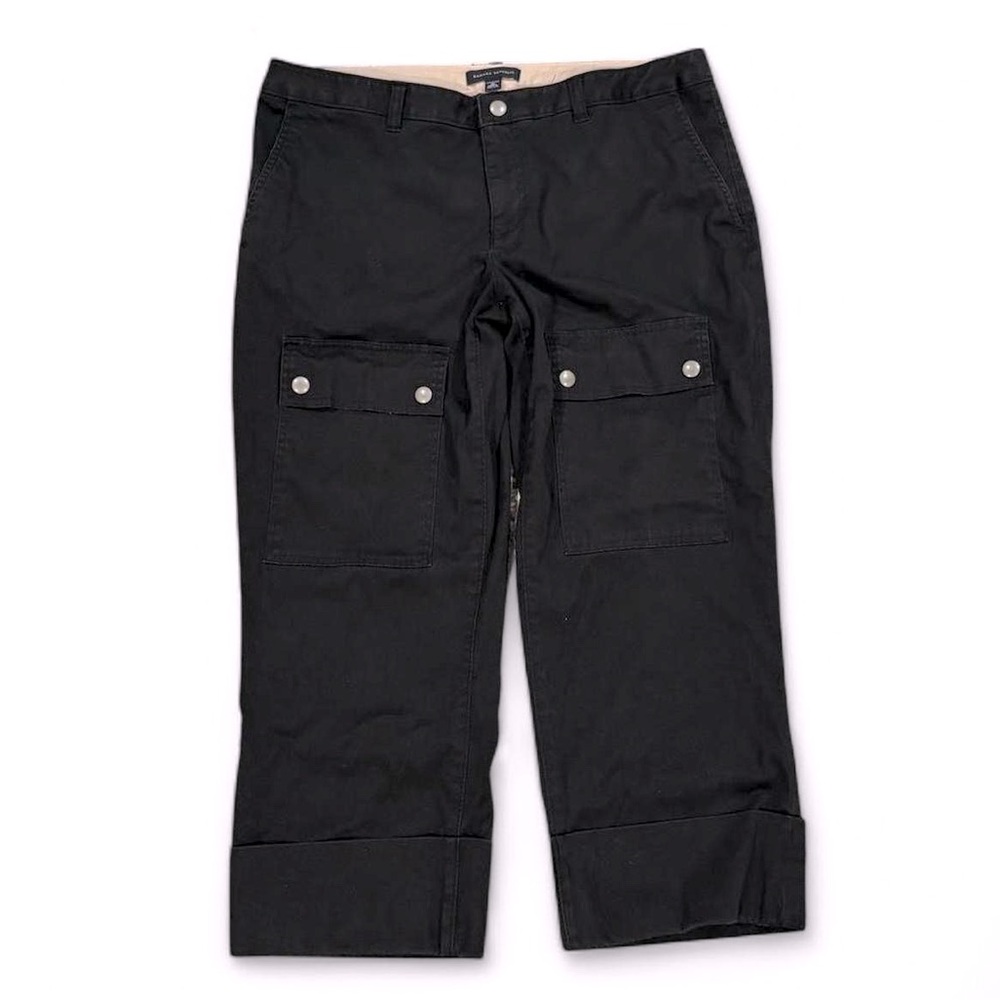 Banana Republic Snap Button Cargo Cuffed Crop Stretch Twill Canvas Pants